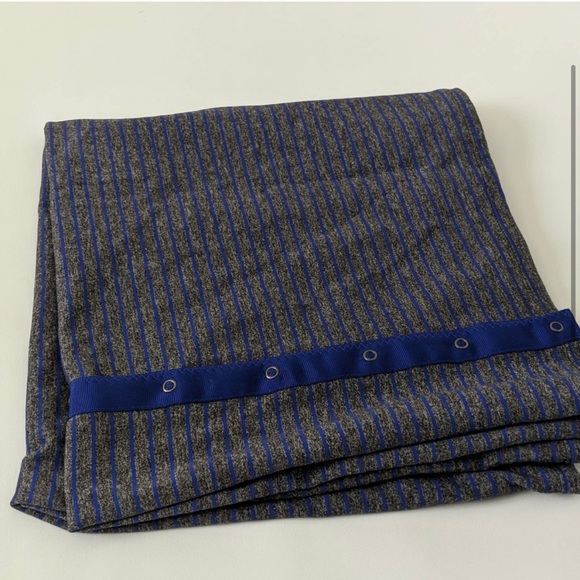 lululemon Vinyasa Scarf Parallel Stripe Pigment Blue Heathered Black Gray Snap - Picture 3 of 5
